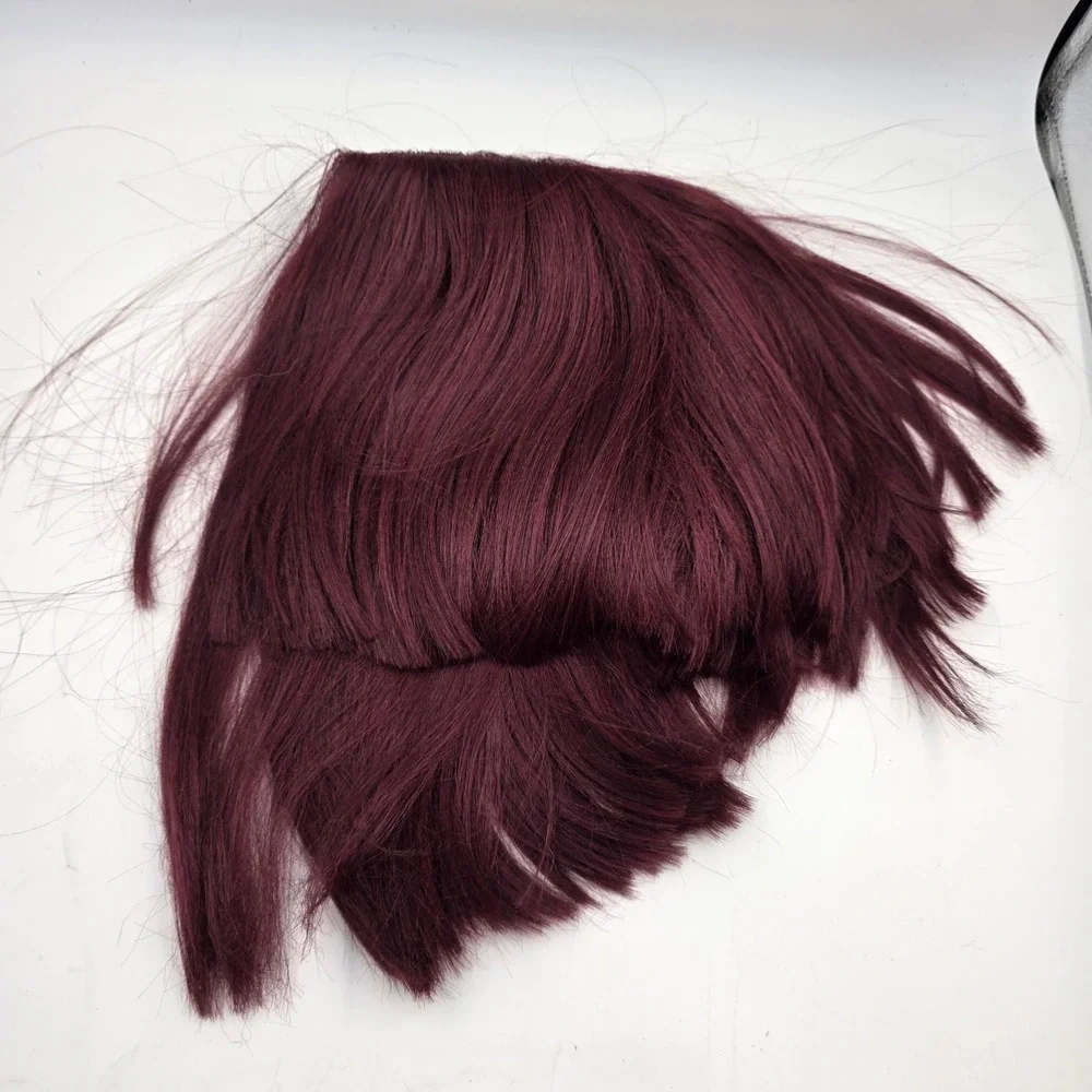 Bobbi Boss Premium Synthetic Lace Front Wig Burgundy Wine Red Short Layered Bob